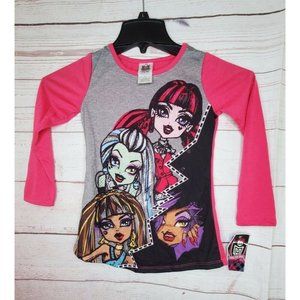 Monster High Girls Flame Resistant Sleepwear Top Pajama Shirt